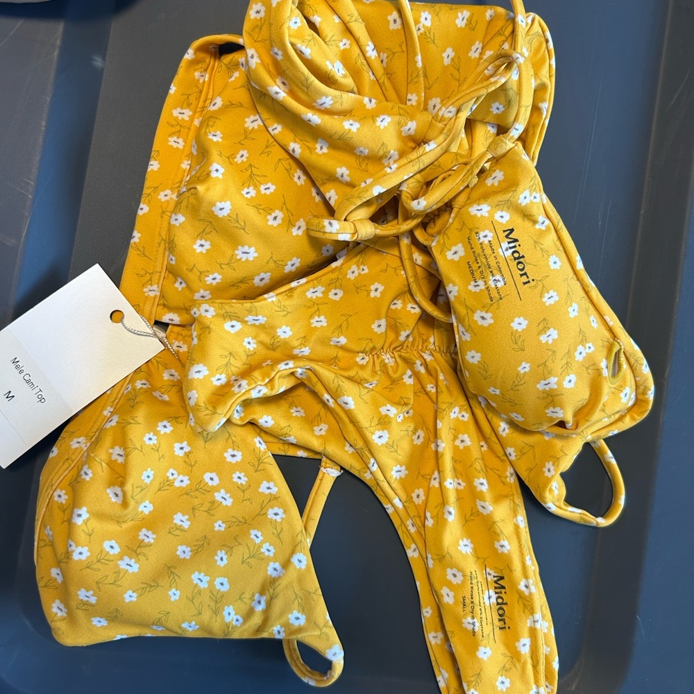 Midori Yellow Floral swimsuit